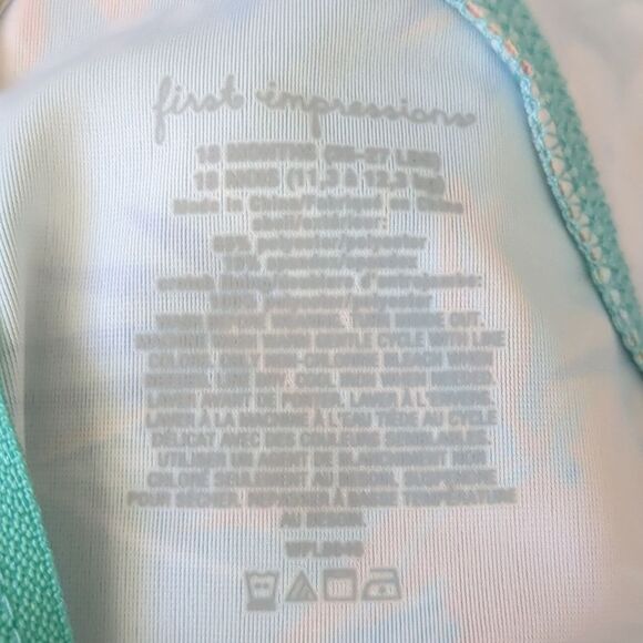 First Impressions Rash Guard 1 Piece Macy's 12 M Hawaiian Floral Swim Suit.Nwot - Picture 7 of 9